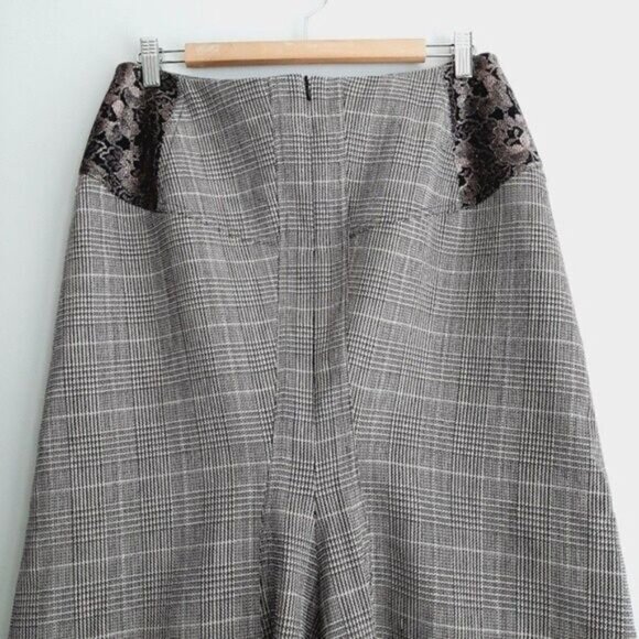 HARVE BENARD 100% Wool Glen Check Plaid Midi Skirt Sz 10 - Picture 7 of 10